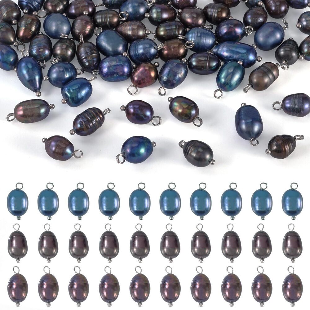 7281 60Pcs Natural Pearl Pendants 14-17mm Freshwater Cultured Pearl Dangle